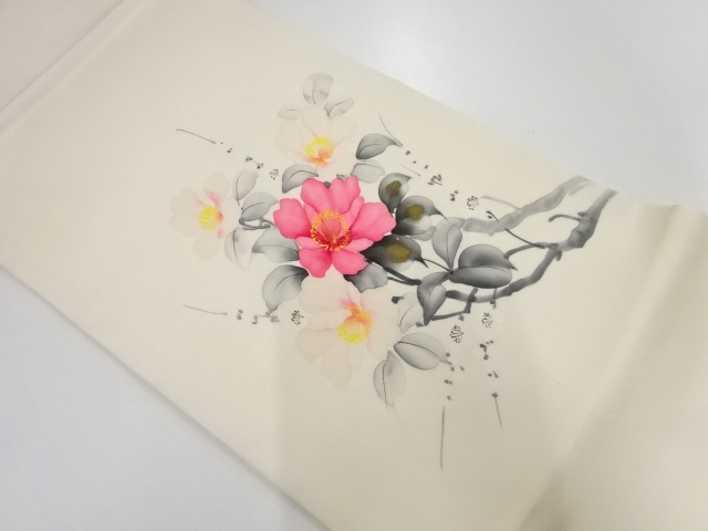 JAPANESE KIMONO / VINTAGE NAGOYA OBI / SHIOZE / FLOWERS / ARTIST WORK